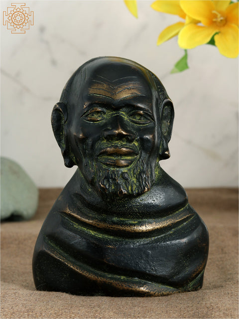 5" Old Beard Man Bust | Brass Statue