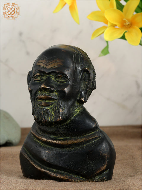 5" Old Beard Man Bust | Brass Statue