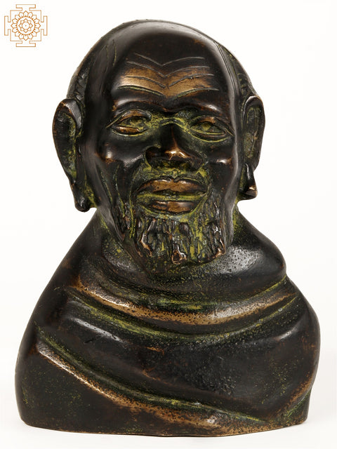 5" Old Beard Man Bust | Brass Statue