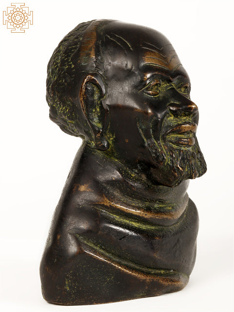 5" Old Beard Man Bust | Brass Statue