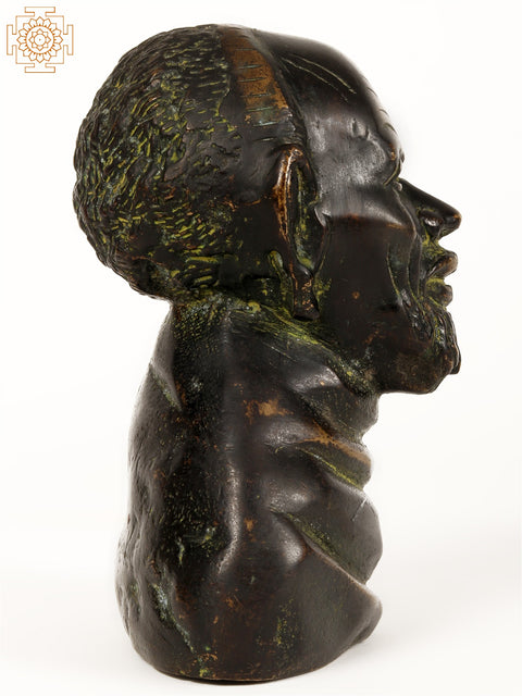 5" Old Beard Man Bust | Brass Statue