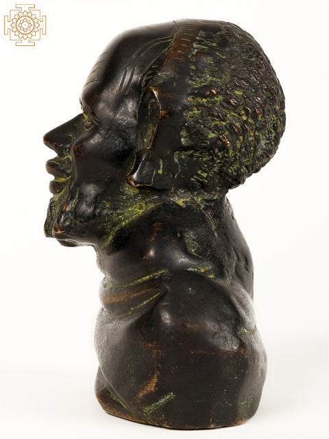 5" Old Beard Man Bust | Brass Statue