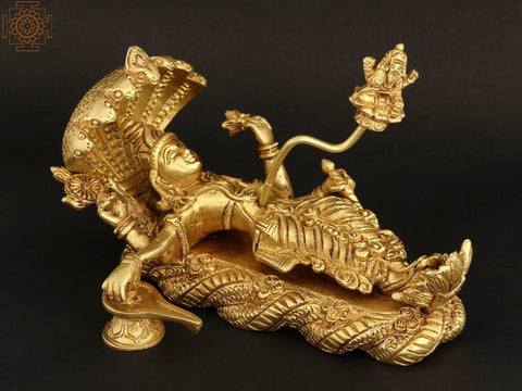 7" Shri Padmanabha Swamy (Lord Vishnu) | Brass Statue