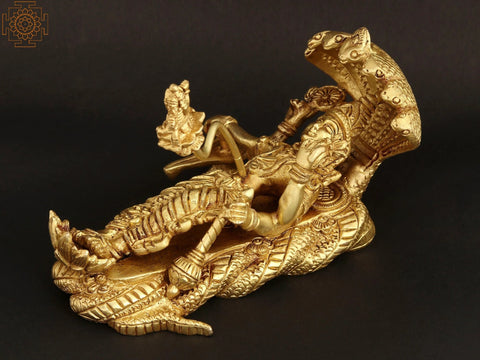 7" Shri Padmanabha Swamy (Lord Vishnu) | Brass Statue