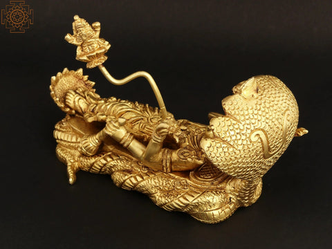 7" Shri Padmanabha Swamy (Lord Vishnu) | Brass Statue