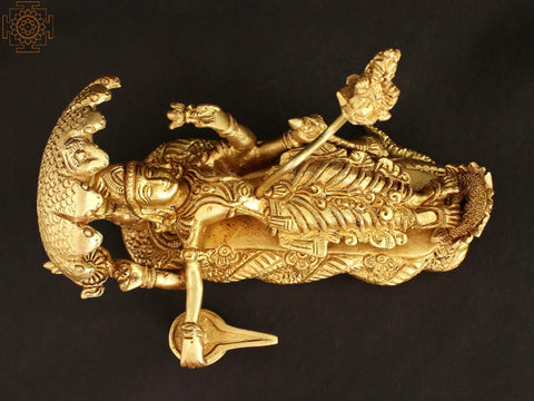 7" Shri Padmanabha Swamy (Lord Vishnu) | Brass Statue