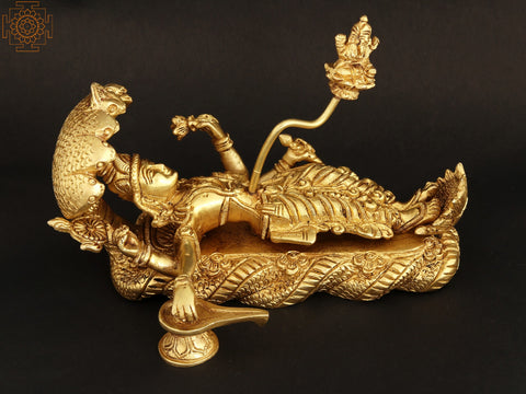 7" Shri Padmanabha Swamy (Lord Vishnu) | Brass Statue