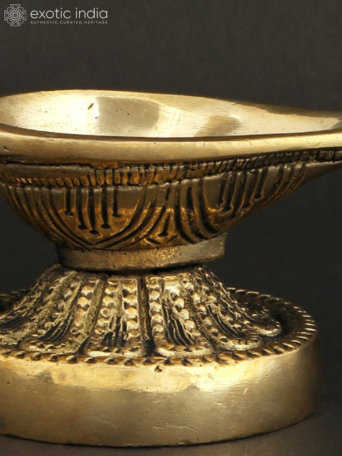 5" Brass Handheld Ritual Lamp with Bell