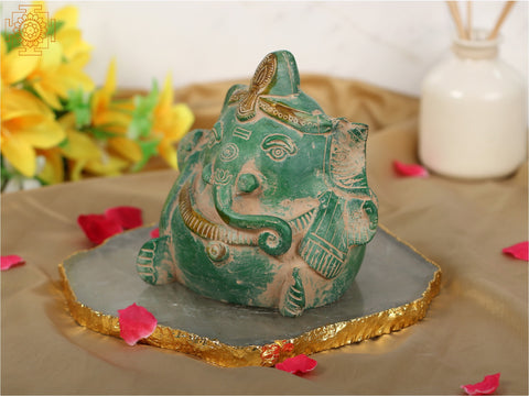 6" Stylise Ganesha | Brass Statue