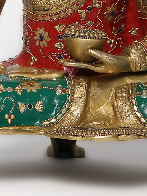 19" Medicine Buddha Idol With The Bowl Herbs