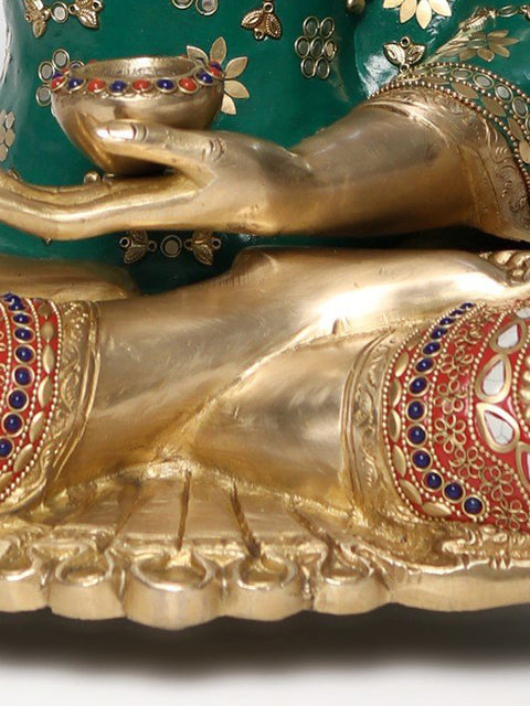 20" Tibetan Buddhist God Medicine Buddha Brass Idol