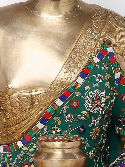23" Lord Buddha Idol Seated With Medicine Bowl