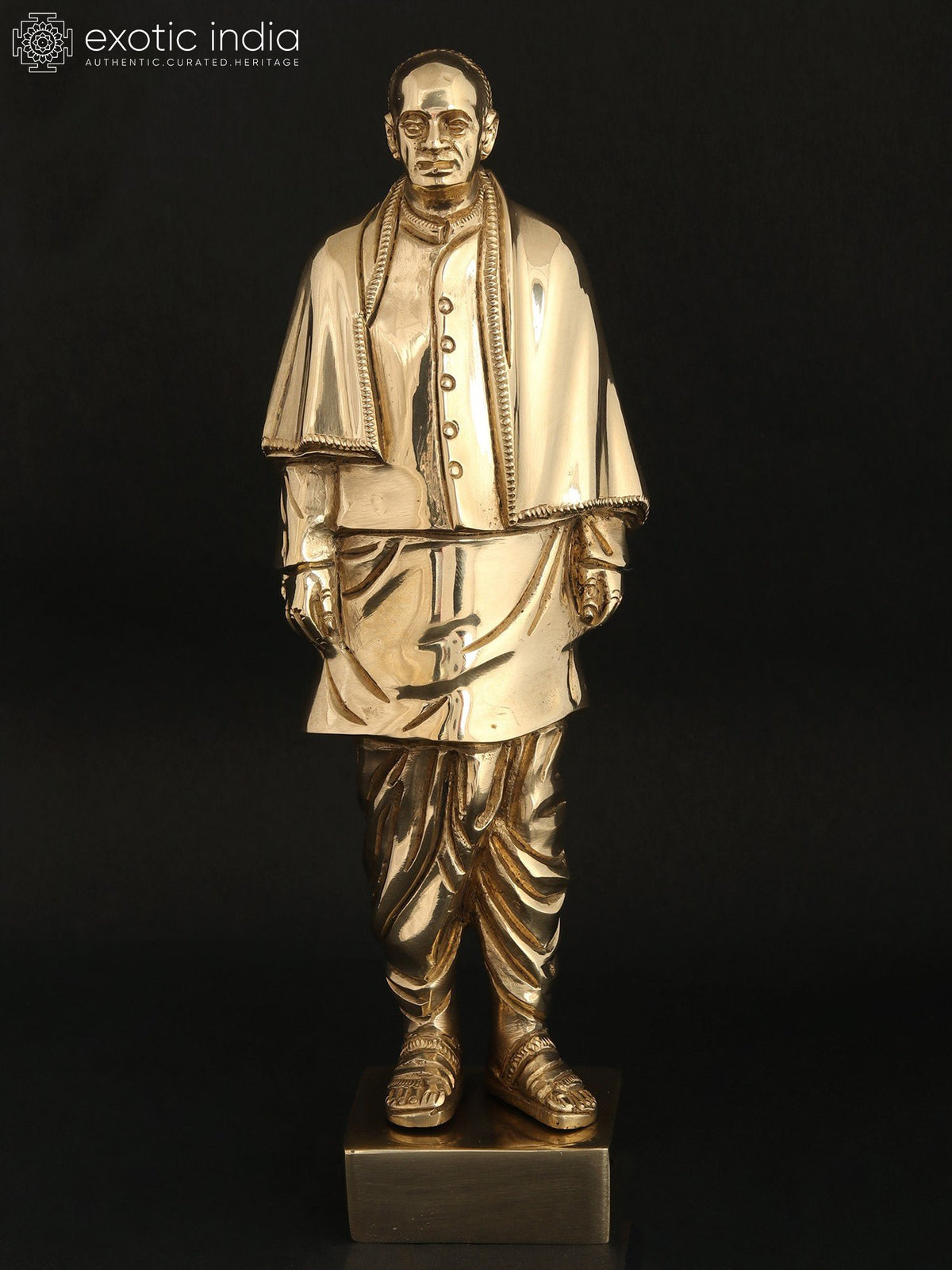 9" Sardar Vallabhbhai Patel Brass Statue Handmade
