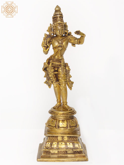 11" Standing Lord Rama Brass Statue Handmade