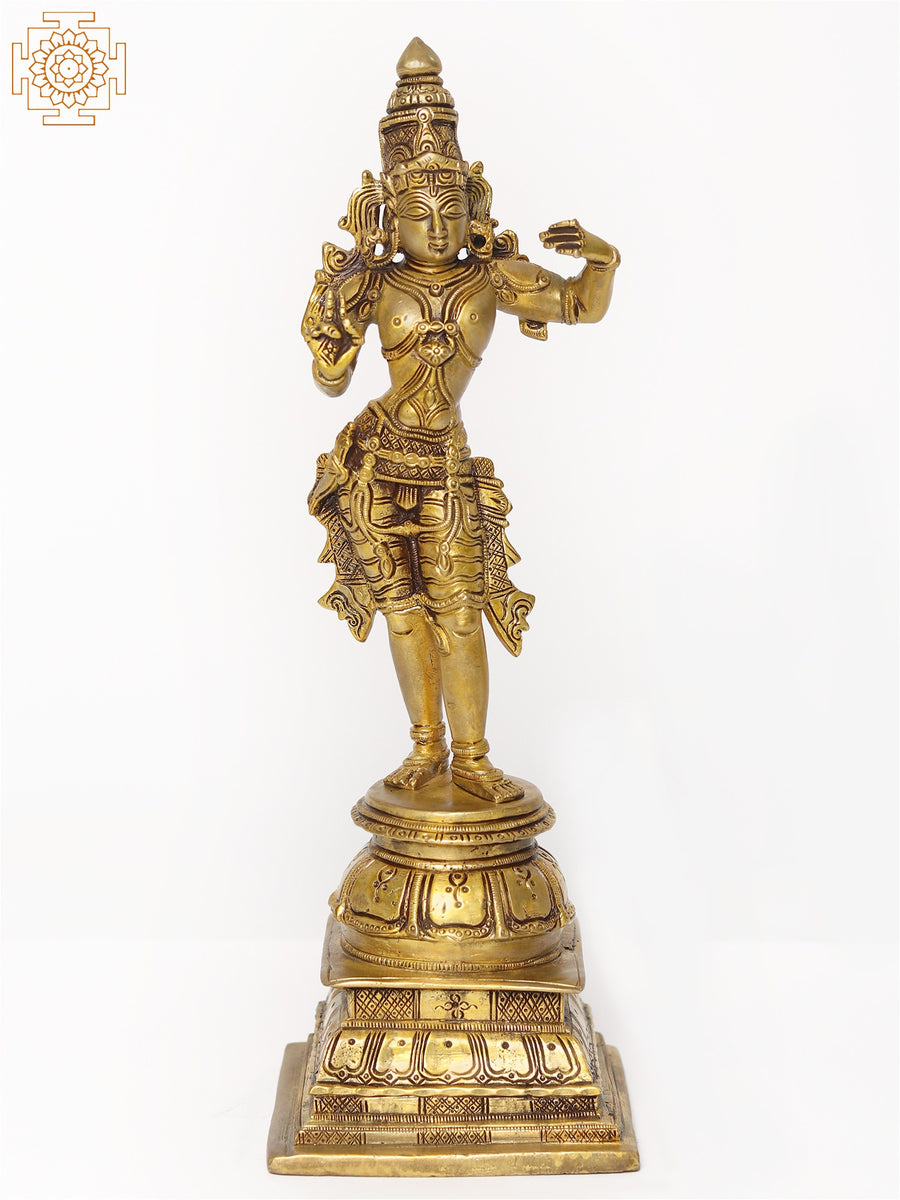 11" Standing Lord Rama Brass Statue Handmade