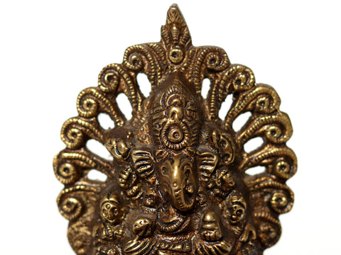 6" Small Lord Ganesha Lamp In Brass | Handmade