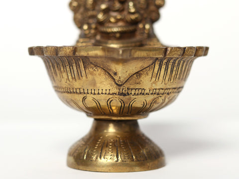 6" Small Lord Ganesha Lamp In Brass | Handmade