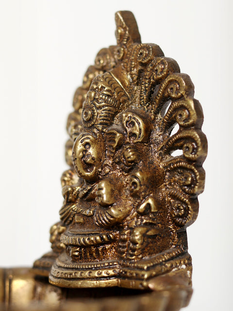 6" Small Lord Ganesha Lamp In Brass | Handmade