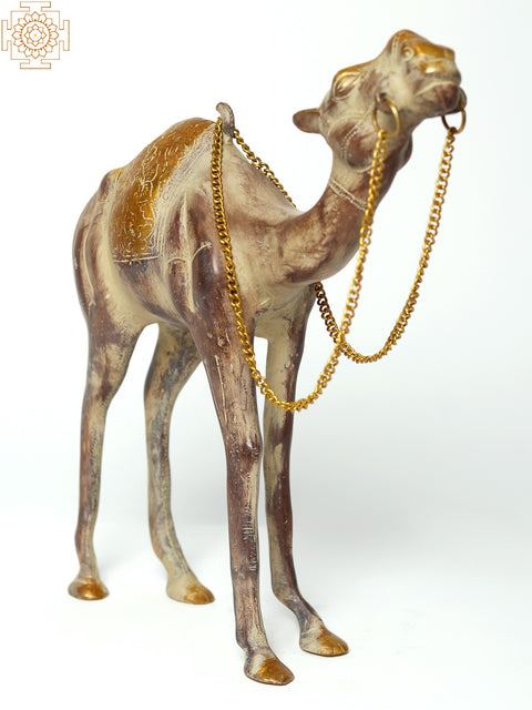 12" Brass Camel Figurine in Standing Position | Decorative Piece