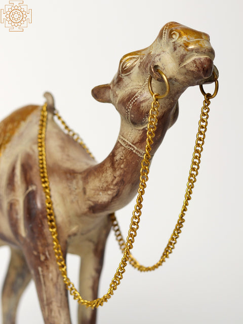12" Brass Camel Figurine in Standing Position | Decorative Piece