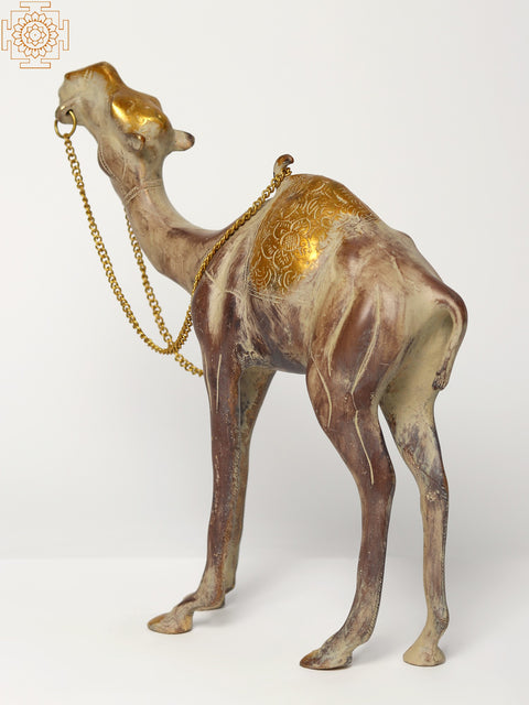12" Brass Camel Figurine in Standing Position | Decorative Piece
