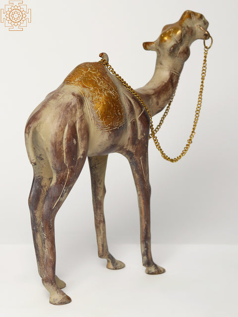 12" Brass Camel Figurine in Standing Position | Decorative Piece
