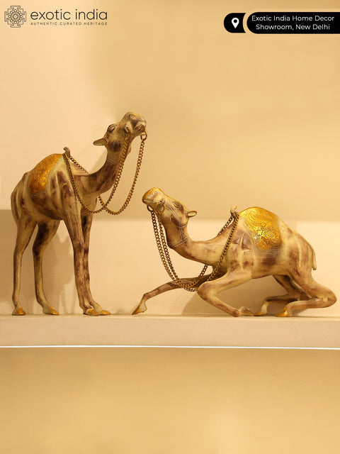 12" Brass Camel In Pair | Decorative Piece