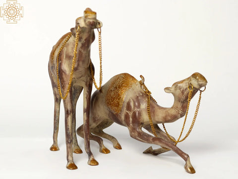12" Brass Camel In Pair | Decorative Piece