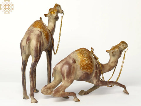 12" Brass Camel In Pair | Decorative Piece