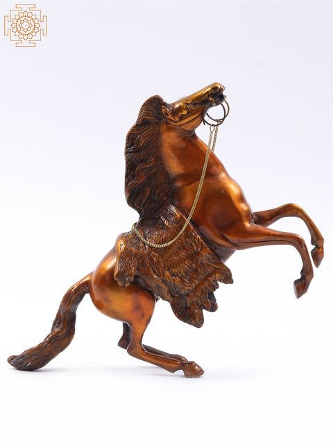 16" Jumping Horse Brass Figurine | Home Décor