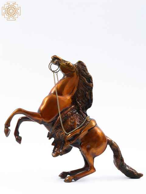 16" Jumping Horse Brass Figurine | Home Décor