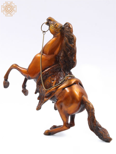 16" Jumping Horse Brass Figurine | Home Décor