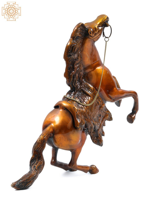 16" Jumping Horse Brass Figurine | Home Décor