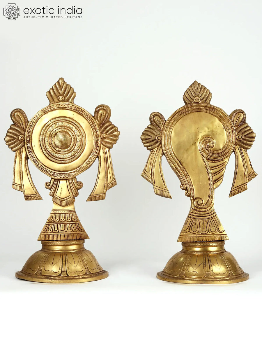 23" Brass Vaishnava Symbol Set Statue for Pooja