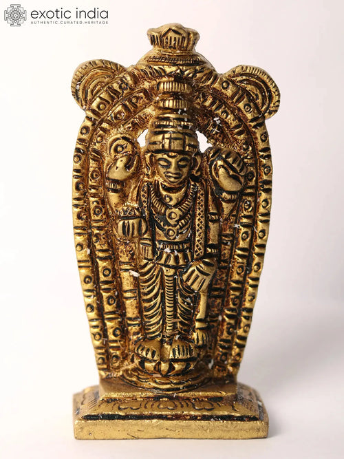 Small Standing Lord Guruvayurappan Brass Statue for Pooja