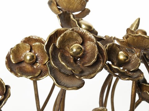 19" Bunch of Flowers and Buds on Granite Base