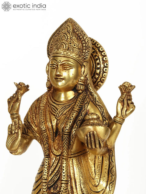 18" Standing Lord Vishnu and Devi Lakshmi Brass Statue | Made In India
