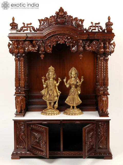 18" Standing Lord Vishnu and Devi Lakshmi Brass Statue | Made In India
