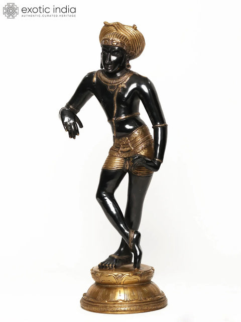 22" Black and Golden Vrisha-Vahana Shiva | Brass Statue