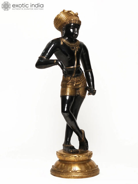 22" Black and Golden Vrisha-Vahana Shiva | Brass Statue