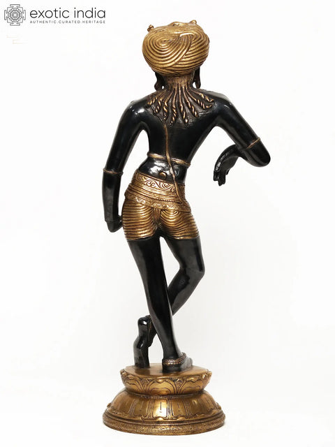 22" Black and Golden Vrisha-Vahana Shiva | Brass Statue