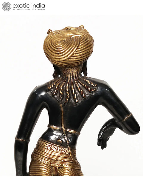 22" Black and Golden Vrisha-Vahana Shiva | Brass Statue