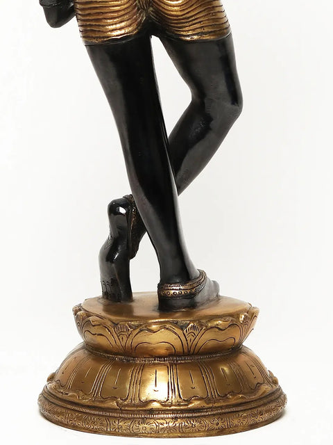 22" Black and Golden Vrisha-Vahana Shiva | Brass Statue