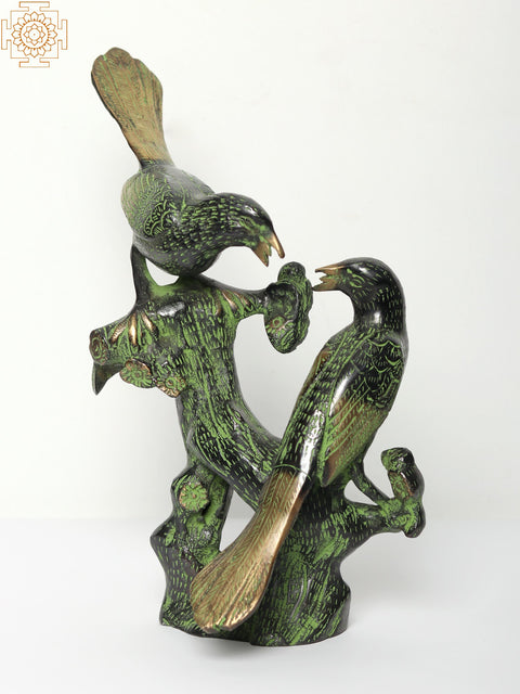12" Love Birds Seated on Branch | Home Decor