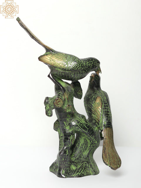 12" Love Birds Seated on Branch | Home Decor