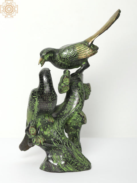 12" Love Birds Seated on Branch | Home Decor