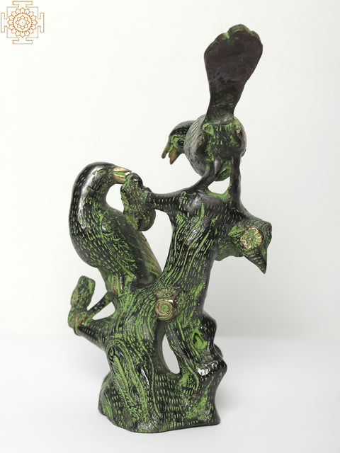 12" Love Birds Seated on Branch | Home Decor