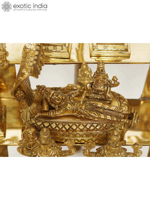 19" Brass Vishnu Dashavatar Oil Lamp