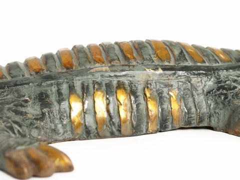 44" Large Crocodile Figurine | Brass Makara Statue