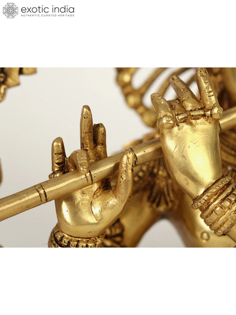 15" Chaturbhuja Venugopal Brass Statue (Krishna) Bust